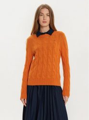 Tommy Hilfiger Sweter WW0WW43586 Pomarańczowy Regular Fit. Brązowe swetry Tommy Hilfiger, xxl, bez wzorów, z wełny, bez ramiączek. Za 419.99 zł.