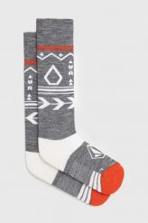 Volcom skarpetki damskie kolor szary. Szare skarpetki Volcom, bez wzorów. W wyprzedaży za 67.99 zł.