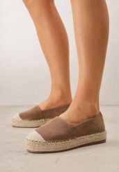 Brązowe Klasyczne Espadryle VICES na Grubej Podeszwie z Plecionką Idathelia. Brązowe espadryle Born2be, bez wzorów, z jeansu, klasyczne, bez obcasa. Za 79.99 zł.