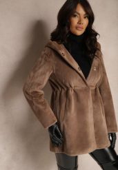 Brązowa Futrzana Kurtka Parka z Kapturem Evelinne. Brązowe kurtki Renee, l, bez wzorów, z futra, eleganckie, z kapturem. W wyprzedaży za 239.99 zł.
