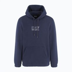 Bluza EA7 Emporio Armani Train Core. Niebieskie bluzy EA7 Emporio Armani, m, z aplikacjami, z bawełny, bez kaptura. Za 379.99 zł.