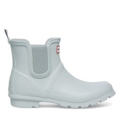 Kalosze Hunter. Niebieskie kalosze Hunter, bez wzorów, bez zapięcia. Za 219.99 zł.