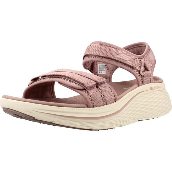 Sandały SKECHERS MAX CUSHIONING ELITE 2.0 Rose. Fioletowe sandały Skechers, bez wzorów, z materiału, bez obcasa, bez zapięcia. Za 284.99 zł.
