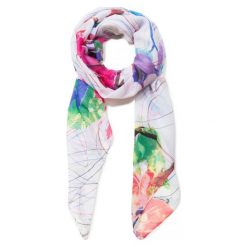 Desigual Damski Szal Foul Logomotion, Biały. Szaliki i kominy marki Desigual. Za 149.00 zł.