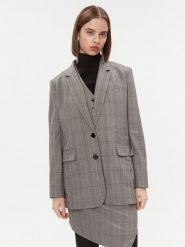 DKNY Marynarka P3GC6464 Szary Regular Fit. Szare marynarki i żakiety DKNY, m, bez wzorów, z syntetyku, bez ramiączek. Za 679.99 zł.