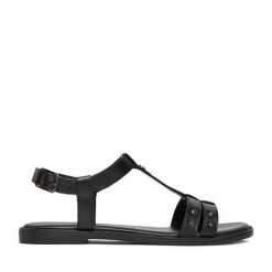 Sandały Lasocki. Czarne sandały Lasocki, bez wzorów, bez obcasa, na płaskiej podeszwie, bez zapięcia. Za 159.99 zł.