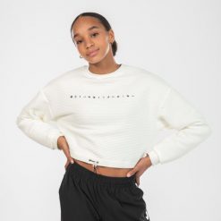 Bluza do tańca urban dance damska Starever crop. Białe bluzy STAREVER, l, bez wzorów, z bawełny, bez kaptura, na jogę i pilates. W wyprzedaży za 89.99 zł.
