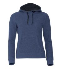 Clique Classic Hoody Women bluza z kapturem blue melange. Niebieskie bluzy CLIQUE, s, bez wzorów, z meshu, bez ramiączek, z kapturem. Za 309.10 zł.