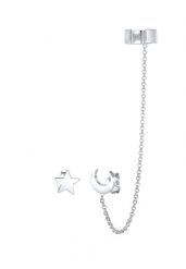 Elli Damska nausznica wkrętka Astro Gwiazdy Półksiężyc w srebrze 925 Sterling Silver Kolczyki 1 ct Damski. Szare kolczyki Elli, srebrne. Za 198.99 zł.