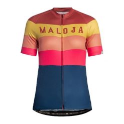 Koszulka rowerowa damska Maloja MadrisaM. Niebieskie t-shirty sportowe Maloja, l, bez wzorów, z materiału, bez ramiączek, rowerowe. Za 549.99 zł.