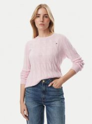 Tommy Hilfiger Sweter WW0WW43586 Różowy jasny Regular Fit. Czerwone swetry Tommy Hilfiger, m, bez wzorów, z wełny, bez ramiączek. Za 551.99 zł.