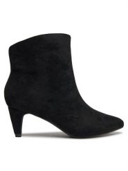 JENNY Botki ADELLYN LS5969-01 Czarny. Czarne botki Jenny, bez wzorów, z materiału, bez obcasa, na słupku, bez zapięcia. Za 99.99 zł.