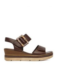 Remonte Sandały CEO-D2L53-25 Brązowy. Brązowe sandały Remonte, bez wzorów, ze skóry, bez obcasa, na koturnie, bez zapięcia. Za 379.99 zł.