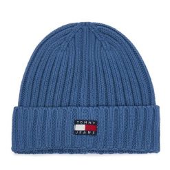 Czapka Tommy Hilfiger. Niebieskie czapki zimowe Tommy Hilfiger, bez wzorów. Za 149.99 zł.