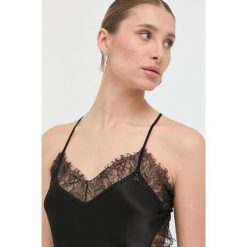 Patrizia Pepe bluzka kolor czarny. Czarne bluzki Patrizia Pepe, bez wzorów, z koronki, bez kołnierzyka, bez ramiączek. Za 789.99 zł.