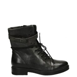 BOTKI 476002FY NERO. Botki Venezia, bez wzorów, ze skóry, bez obcasa, bez zapięcia. Za 239.00 zł.