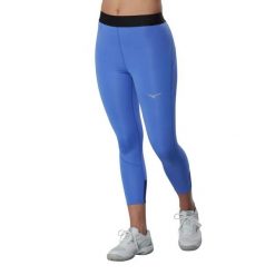 Damskie legginsy 3/4 Mizuno Core Impulse. Niebieskie legginsy Mizuno, bez wzorów, z materiału, sportowe. Za 230.20 zł.