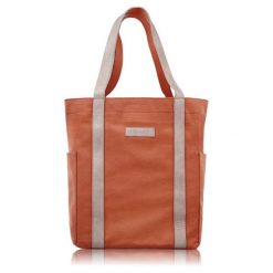 Shopperka materiałowa Paolo Peruzzi E-17-RU pomarańczowa. Brązowe shopper bag PAOLO PERUZZI, bez wzorów, z bawełny, biznesowe, na ramię, bez dodatków. Za 119.99 zł.