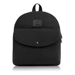 Plecak damski miejski czarny vintage pojemny T-101-BL. Czarne plecaki bez wzorów, z bawełny, małe, bez dodatków. Za 63.96 zł.