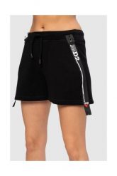 DSQUARED2 Czarne szorty damskie z zamkami, Rozmiar XS. Czarne szorty Dsquared2, bez wzorów, z bawełny. W wyprzedaży za 799.99 zł.