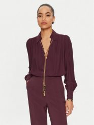 Elisabetta Franchi Koszula CA-093-46E3 Bordowy Regular Fit. Czerwone koszule Elisabetta Franchi, bez wzorów, z wiskozy, bez kołnierzyka, bez ramiączek. Za 1,529.00 zł.