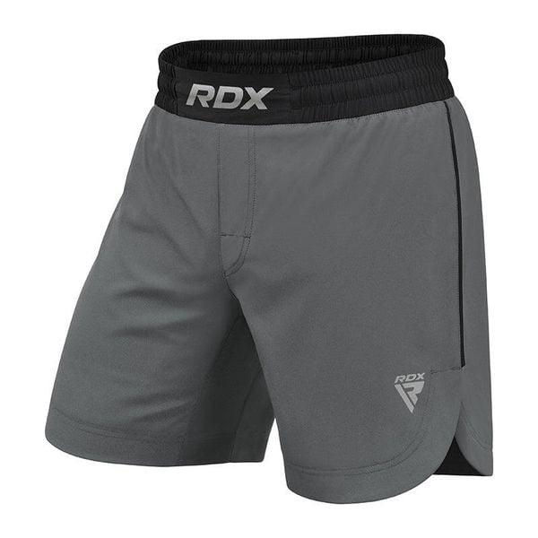 Spodenki treningowe RDX T15. Szare szorty sportowe RDX, bez wzorów, z materiału, na fitness i siłownię. Za 139.99 zł.