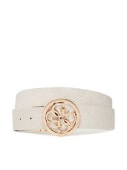 Guess Pasek Damski BW9253 P5335 Biały. Białe paski Guess, z aplikacjami, ze skóry. Za 269.99 zł.