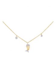 Revoni Złoty naszyjnik z diamentami - dł. 42 cm rozmiar: onesize. Żółte naszyjniki Revoni, z materiału, z diamentem, złote. Za 1,130.99 zł.