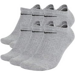 Skarpetki treningowe Nike Everyday Cushioned 6pack SX7675-064 niskie. Szare skarpetki Nike, bez wzorów, na fitness i siłownię. Za 74.90 zł.