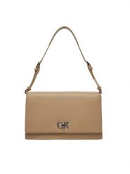 Calvin Klein Torebka Ck Elongated Shoulder Bag K60K612807 Beżowy. Brązowe torebki klasyczne Calvin Klein, bez wzorów, ze skóry, bez dodatków. Za 309.99 zł.