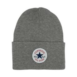 Czapka Converse sportowa. Szare czapki zimowe Converse, bez wzorów, z dzianiny, sportowe. Za 95.99 zł.