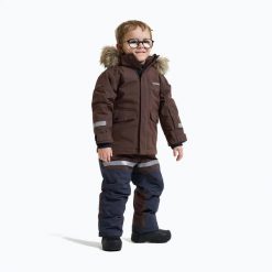 Kurtka zimowa dziecięca Didriksons Bjärven 5 Parka. Brązowe płaszcze Didriksons, na zimę, bez wzorów, z materiału, bez kaptura. Za 619.99 zł.
