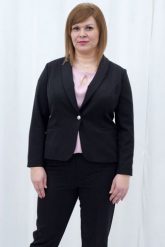 Żakiet klasyczny biznesowy na podszewce wizytowy MELA czarny. Czarne marynarki i żakiety KARKO, plus size, bez wzorów, z elastanu, biznesowe, bez ramiączek. Za 259.50 zł.