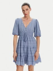 Pepe Jeans Sukienka letnia Day PL953694 Błękitny Regular Fit. Niebieskie sukienki Pepe Jeans, m, bez wzorów, z bawełny, bez kołnierzyka, bez ramiączek. Za 319.99 zł.