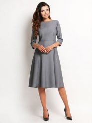 Awama Sukienka w kolorze szarym rozmiar: L. Szare sukienki Awama, l, bez wzorów, bez kołnierzyka, bez ramiączek, midi. Za 105.63 zł.