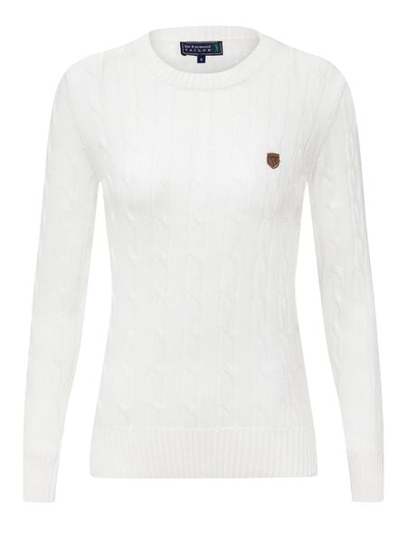 SIR RAYMOND TAILOR Sweter "Igor" w kolorze białym rozmiar: L. Białe swetry Sir Raymond Tailor, l, z aplikacjami, z bawełny, bez ramiączek. Za 157.95 zł.