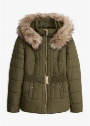 Kurtka pikowana. Zielone kurtki bonprix, bez wzorów. Za 299.99 zł.