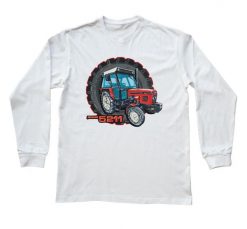 Zetor 5211 — bluzka z długim rękawem (Rozmiar: 3 - 4 lata; Kolor koszulki: biały; Rodzaj nadruku: Zetor 5211). Białe bluzki nikiniki, s, bez wzorów, z bawełny, bez kołnierzyka, bez ramiączek. Za 69.00 zł.