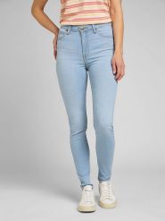 Lee Dżinsy "Scarlett" - Skinny fit - w kolorze błękitnym rozmiar: W27/L31. Niebieskie jeansy Lee, l, z aplikacjami, z bawełny, klasyczne, z podwyższonym stanem. Za 96.60 zł.