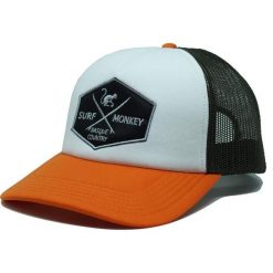 Czapka Trucker - Wyściełana / Rozmiar uniwersalny (Pomarańczowy/Biały). Brązowe czapki z daszkiem SURF MONKEY, z aplikacjami, z poliesteru, sportowe. Za 159.95 zł.
