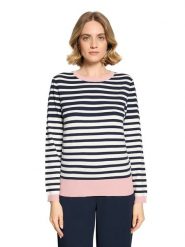 Betty Barclay Sweter w kolorze biało-granatowym rozmiar: 36. Białe swetry Betty Barclay, bez wzorów, bez ramiączek. Za 219.95 zł.