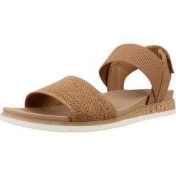 Sandały SKECHERS 114710S Brązowy. Brązowe sandały Skechers, bez wzorów, z materiału, bez obcasa, bez zapięcia. Za 290.00 zł.