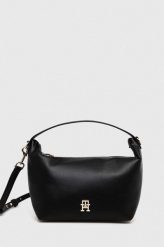 Tommy Hilfiger torebka kolor czarny. Czarne listonoszki Tommy Hilfiger, bez wzorów, bez dodatków. Za 649.99 zł.