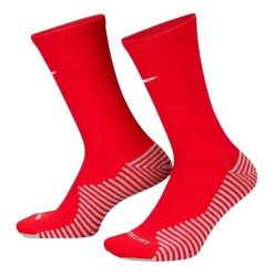 Skarpety Piłkarskie Unisex Dla Dorosłych Strike DriFIT. Czerwone skarpetki Nike, bez wzorów, z bawełny. Za 75.99 zł.