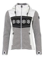 Peak Mountain Kurtka polarowa "Animo" w kolorze biało-czarnym rozmiar: S. Białe kurtki Peak Mountain, s, bez wzorów, z polaru, bez kaptura. Za 202.98 zł.