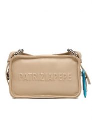 Patrizia Pepe Torebka 2B0153/L113-R874 Beżowy. Brązowe listonoszki Patrizia Pepe, bez wzorów, ze skóry, bez dodatków. Za 1,159.00 zł.