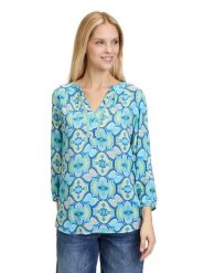 CARTOON Bluzka w kolorze turkusowym rozmiar: 44. Niebieskie bluzki Cartoon, bez wzorów, z wiskozy, bez kołnierzyka, bez ramiączek. Za 104.99 zł.