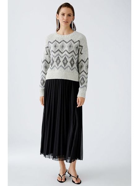 Oui Sweter w kolorze szarym rozmiar: 40. Szare swetry Oui, bez wzorów, bez ramiączek. Za 202.50 zł.