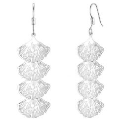 Yokoamii Kolczyki wiszace Ginkgo z metalowego stopu w kolorze srebrnym 1 ct Damski. Szare kolczyki Yokoamii, metalowe. Za 149.99 zł.