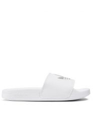 Adidas Klapki adilette Lite W GZ6197 Biały. Białe klapki adidas, bez wzorów, ze skóry, sportowe, bez obcasa, bez zapięcia. Za 139.99 zł.